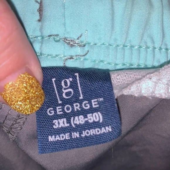 George 3XL blue & grey colorblock swim trunks - Picture 6 of 6